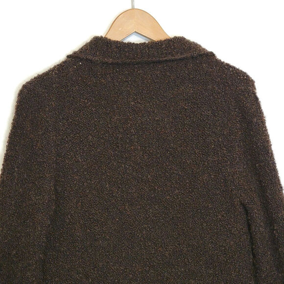 J. McLaughlin Alpaca Wool Blend Boucle Brown Duster Cardigan Sweater Size XS - Picture 8 of 13